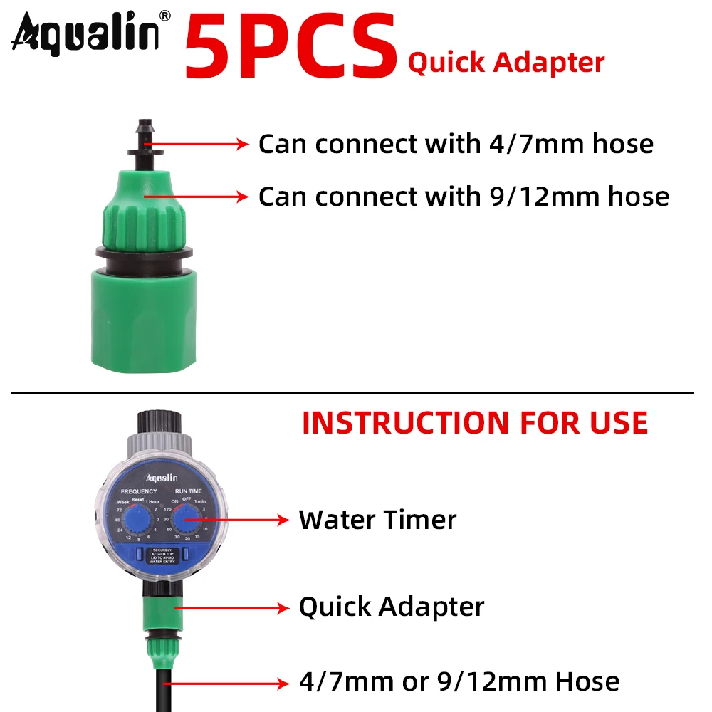 5pc Garden Watering Irrigation Kits  Hose Quick Adapter Garden Tool Accessories For Garden Hose Connection Watering#26301PJ3