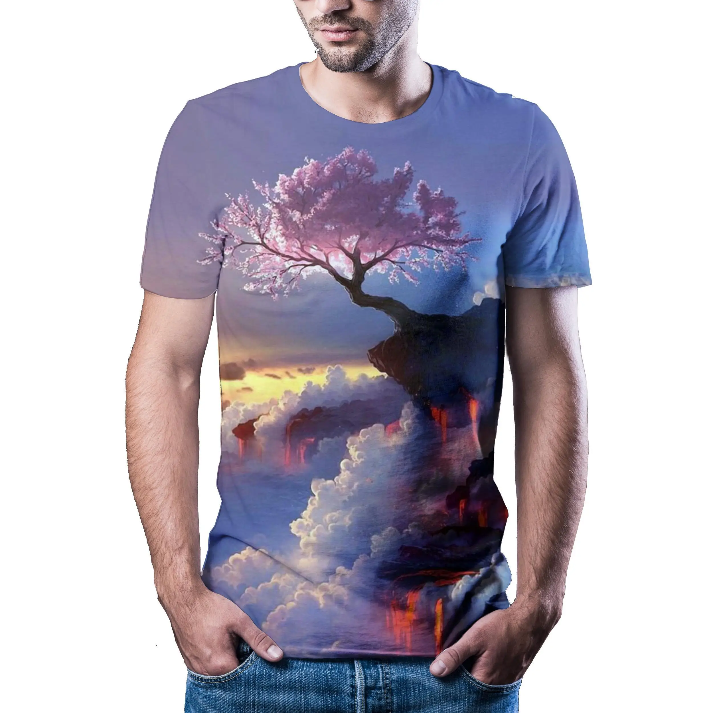 

Summer Leisure Sports Men'S T-Shirt 3d Printing Nature Hip Hop T-Shirt 2020 Unisex European Fashion Plus Size Round Neck Top 6xl