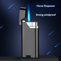 portable bright torch lighter turbo jet lighter blue flame cigarette gas cigar lighter windproof metal repeat filling butane