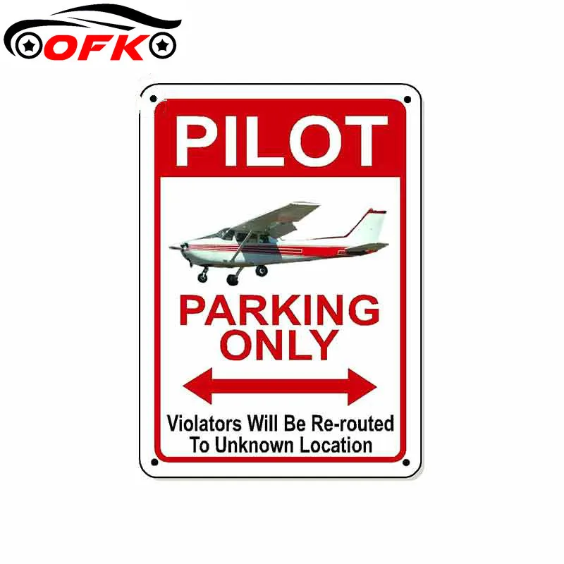 

Car Stickers Decor Motorcycle Decals Pilot Parking Only Sign Decorative Accessories Creative Sunscreen Waterproof PVC,13cm*9cm