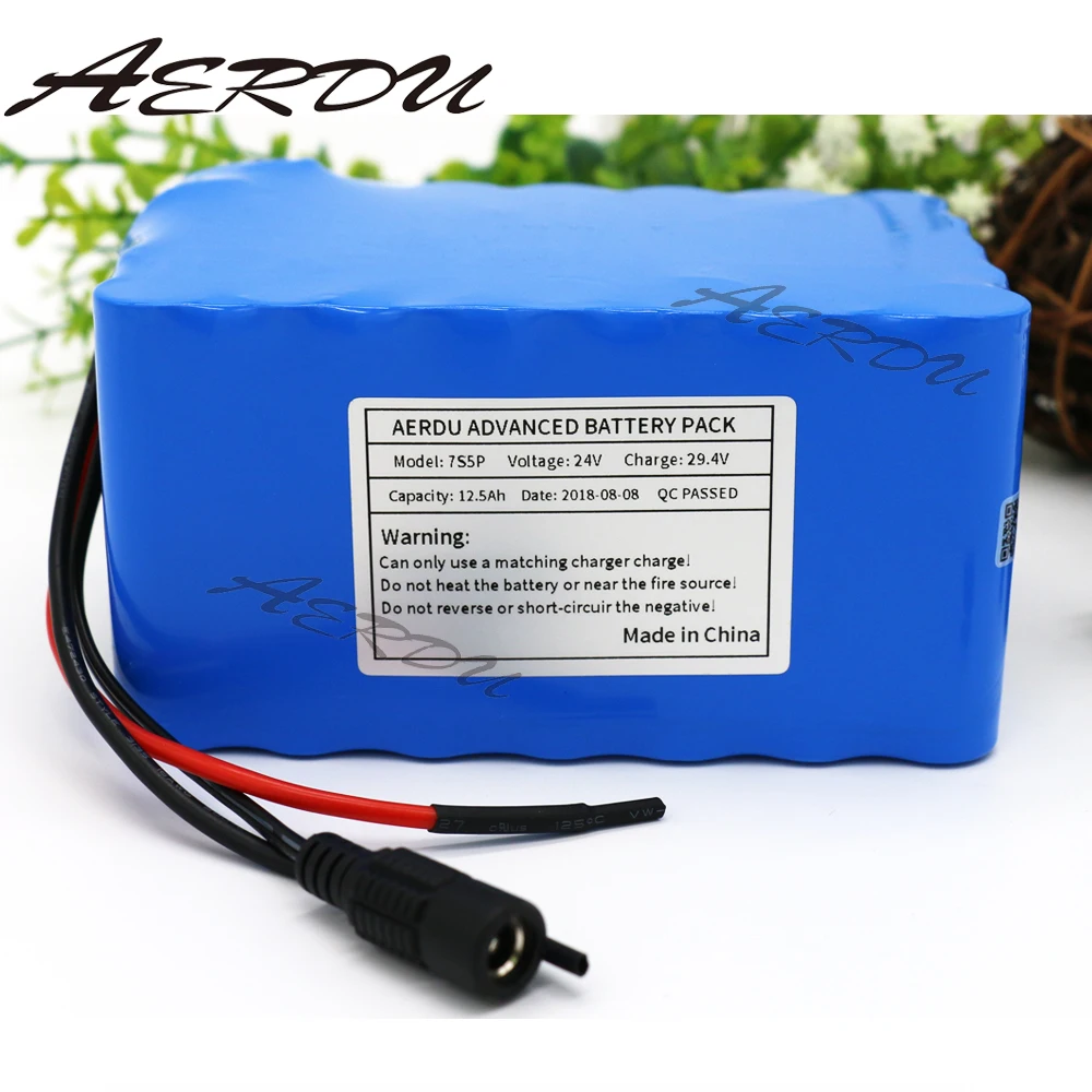 Аккумуляторная батарея AERDU 7S5P литий-ионный аккумулятор 25A BMS 29 4 В 24 12 5 Ач лампа для