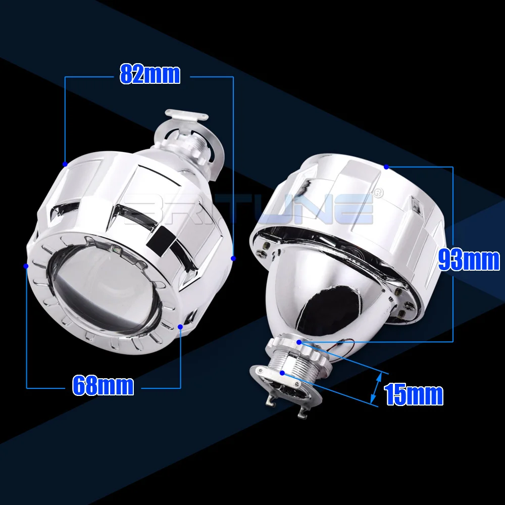 Линзы для фар 2 0 H1 HID Bi xenon H4 H7 проектор с металлическими линзами Mini Gatling Gun кожух