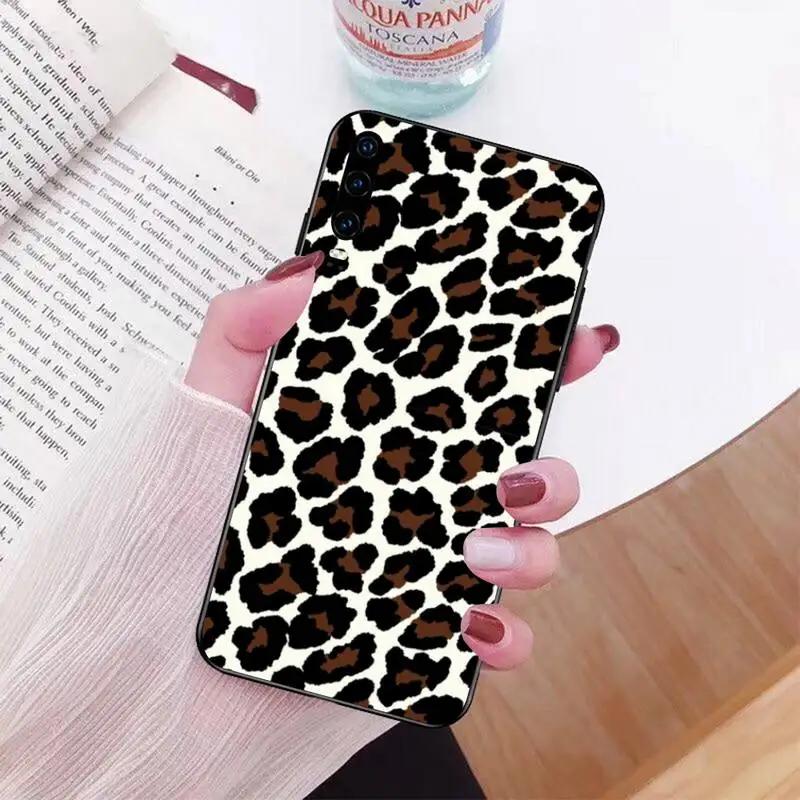 Мягкий черный чехол из ТПУ CUTEWANAN с животным леопардовой текстурой для телефона