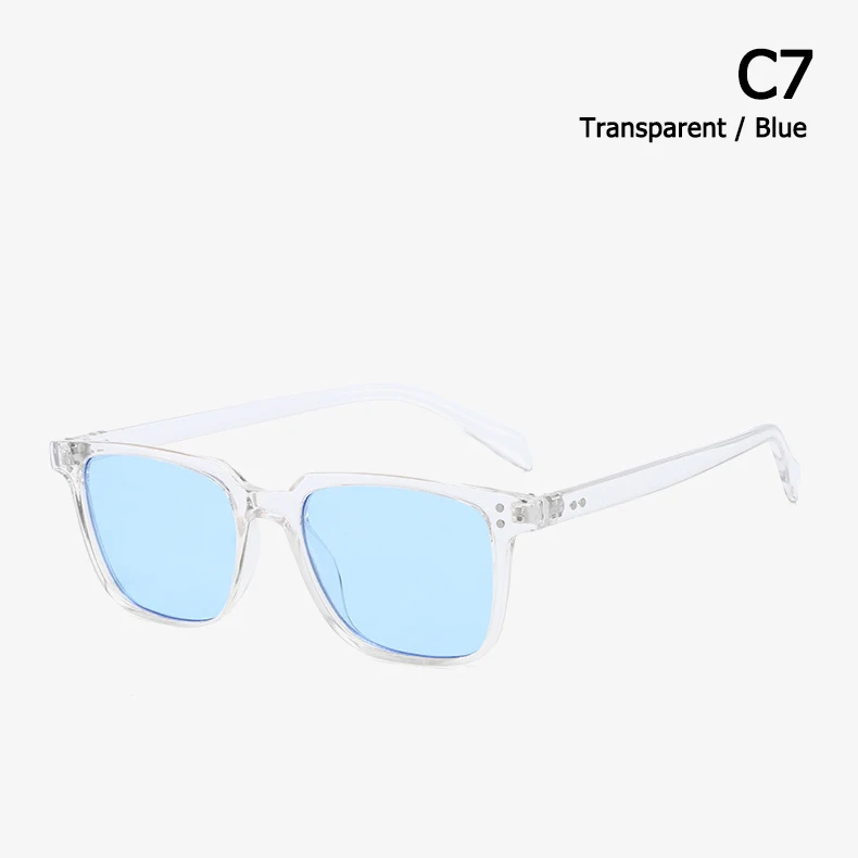 C7 Transparent Blue JackJad, модные крутые солнцезащитные очки NDG, прямоугольные солнцезащитные очки, унисекс, винтажные, с заклепками, фирменный дизайн, солнцезащитные очки Oculos De Sol 3246 - Цвет линз: C7 Transparent Blue