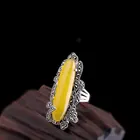 Подлинное твердое серебряное кольцо 925 пробы Многоцветный Халцедон антикварное Ретро женское кольцо натуральный камень изменяемое ювелирное изделие
