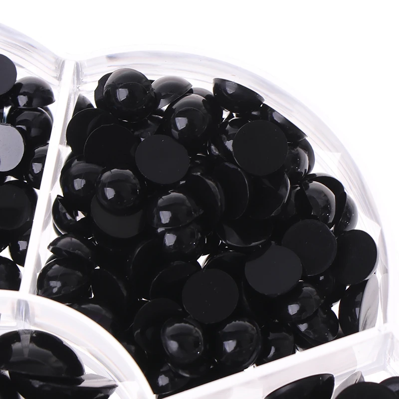 

DIY 3-12mm 500pcs Round Flat Black Eyes Plastic Eyes Doll Eyes Accessories
