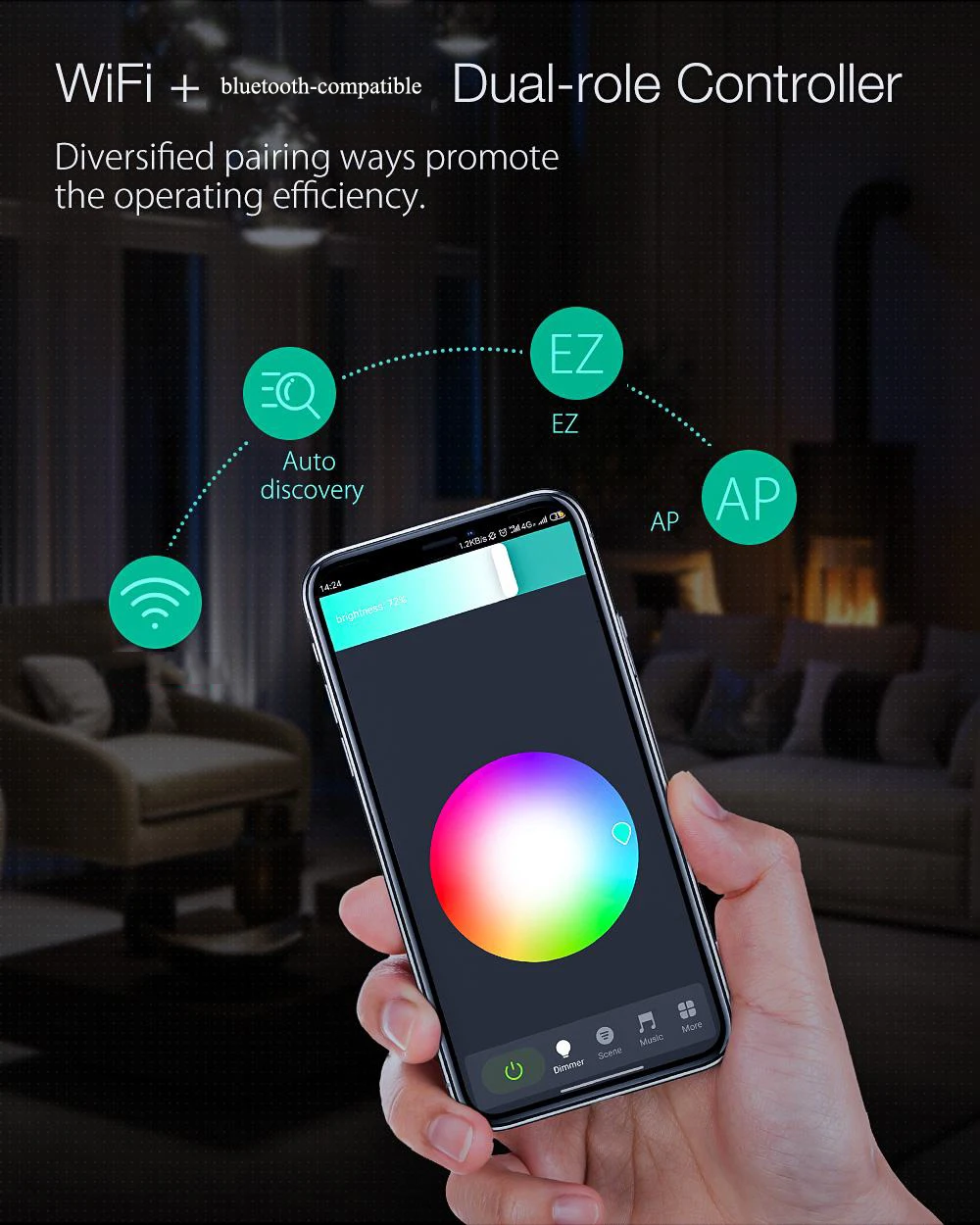 Беспроводная Светодиодная лента BlitzWolf BW-LC1 Wi-Fi RGB контроллер с 40 клавишами умный
