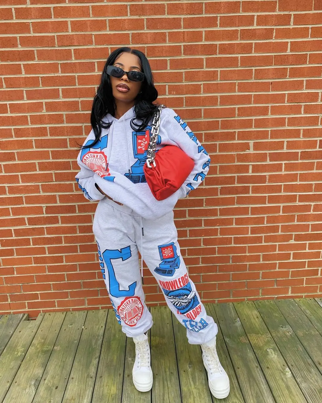 

Комплект из двух предметов Chocomist, модные повседневные женские брюки с капюшоном и принтом, CQ081