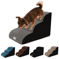 dog stairs pet 3 steps stairs for small cat dog house pet ramp ladder anti slip removable high density foam pet dogs bed stairs