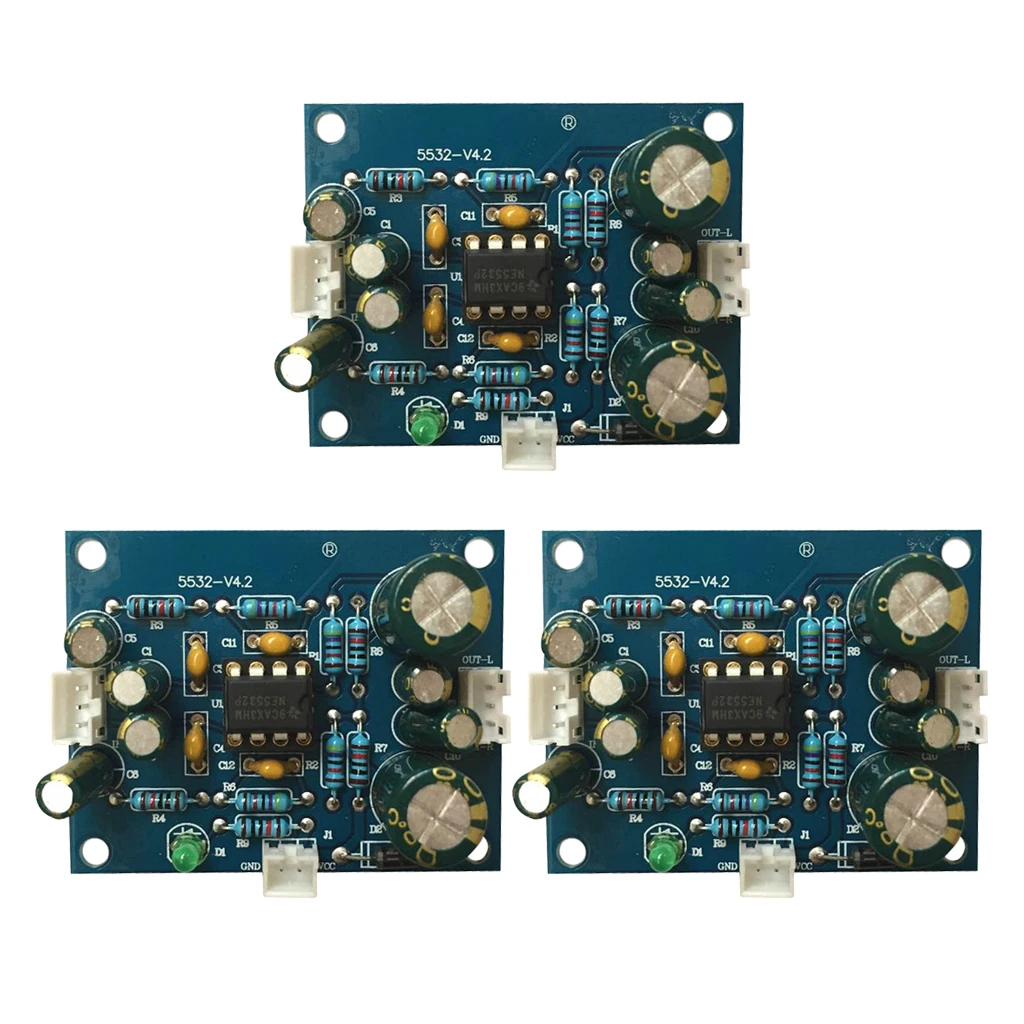 

3 Pieces Stereo HiFi Digital Subwoofer Bass Pre-amp Amp Audio Preamplifier Board, DC Single Power Supply 12V-35V