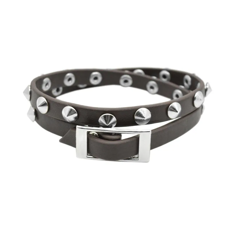 Kirykle Модный повседневный готический панк стиль заклепки Пряжка ремень Pu кожаные