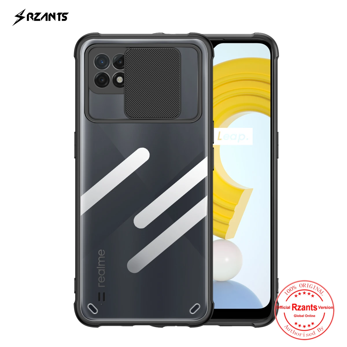 

Rzants For OPPO Realme C21 Realme C25 Phone Case Soft [Lens Protect] Hybrid Slim Clear Cover Double Casing
