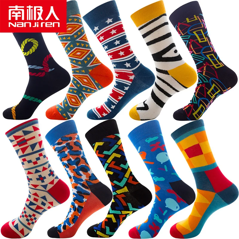 nanjiren 10 pair socks for women and men cotton funny crew socks cartoon animal warm men's sports socks christmas middle socks