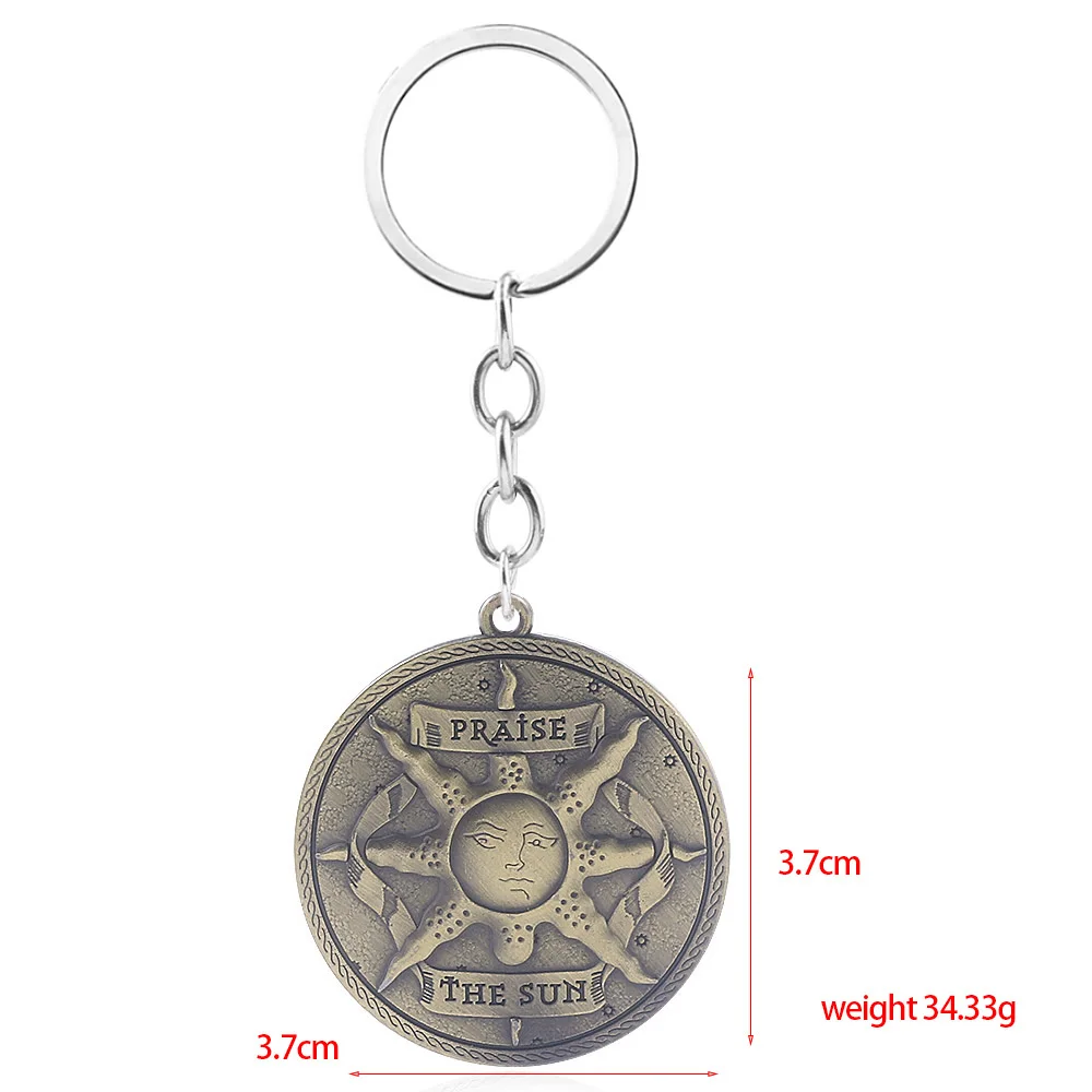 

Hi Friend Game Dark Souls 3 Key Chain Sun God Sun Rider Keyring Men Women Metal Game Enthusiast Car Collection Pendant Gift