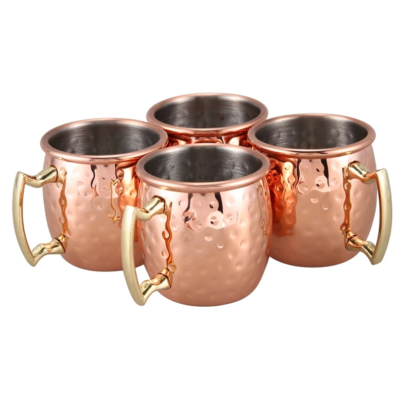 

Mini 2-Ounce Stainless Steel Moscow Mule Mug Espresso Mini Mugs Copper Plated Mug Shot Mugs Set of 4
