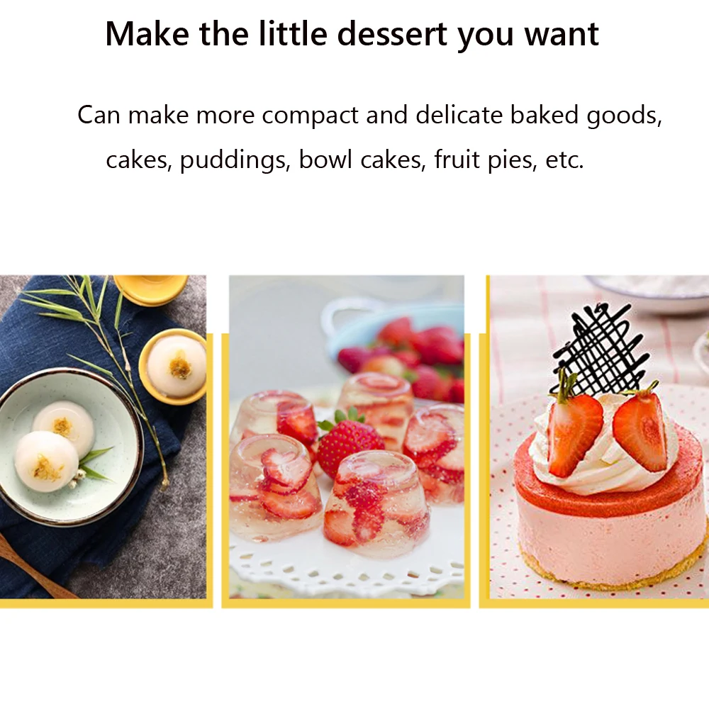 

5-piece Set Carbon Steel Non-stick Coating Pudding Cup Edge Design One Piece Molding Baking Molds Cake Mold For Home And Kitchen