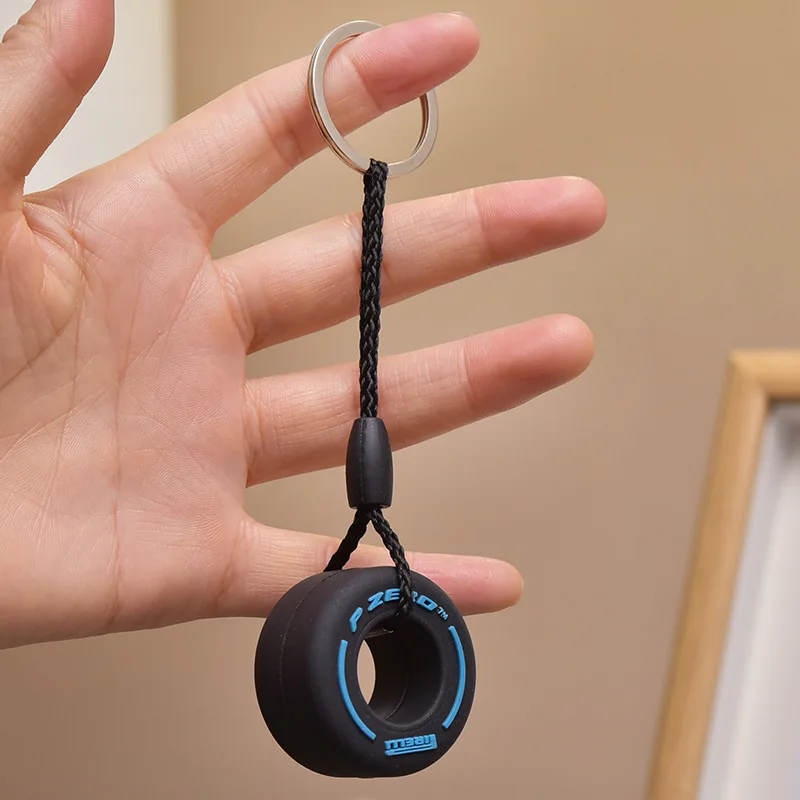

New Unisex Car Bag Key Ring Pendant Gift For Car Lovers Fashion Simulation Cartoon Small Tire Keychain