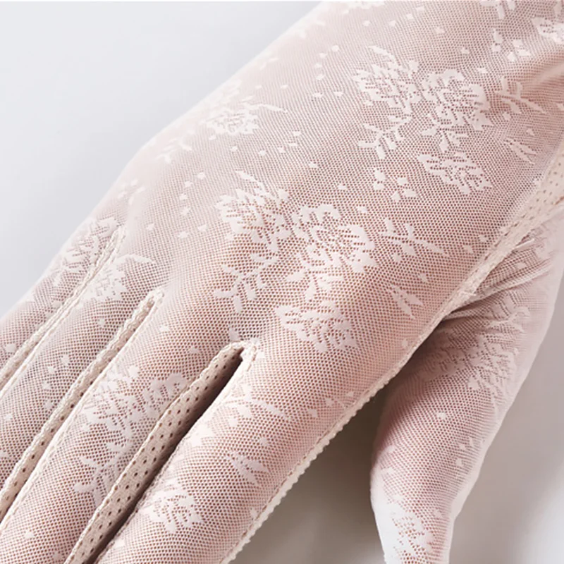 

Sexy Spring Summer Female UV Sunscreen Short Sun Touch Screen Gloves Fashion Women Thin Ice Silk Lace Bowties Driving Gloves