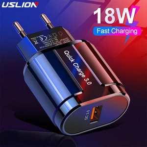 uslion quick charge qc 3 0 usb us eu charger universal mobile phone charger wall fast charging adapter for iphone samsung xiaomi free global shipping