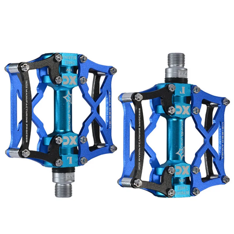 Blue D ROCKBROS, педаль для горного велосипеда, MTB, дорожный велосипед, ультралегкие педали, ось из алюминиевого сплава, 9/16 дюймов, велосипедная seальд, подшипник, педаль BMX - Цвет: Blue D