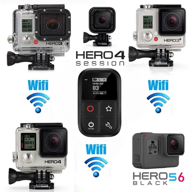 Новинка для GoPro Hero 7 8 Водонепроницаемый 60 м Wifi Пульт дистанционного управления для Go Pro Hero 5 6 7 8 черный 4 Session 3 3+ аксессуары для камеры