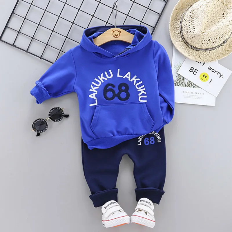 Fashion Baby Boy Girl Clothes Autumn Spring Infants Hooded Top Pants Suits Toddler Clothing Kids Casual Long Sleeve Tracksuits | Детская