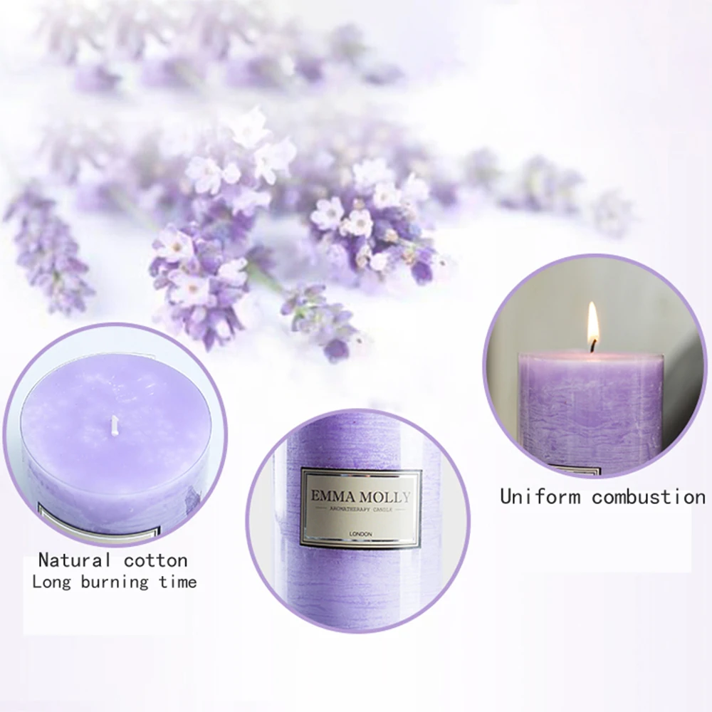 10/15 см ароматические свечи романтический фиолетовый Лавандовая Ароматерапия