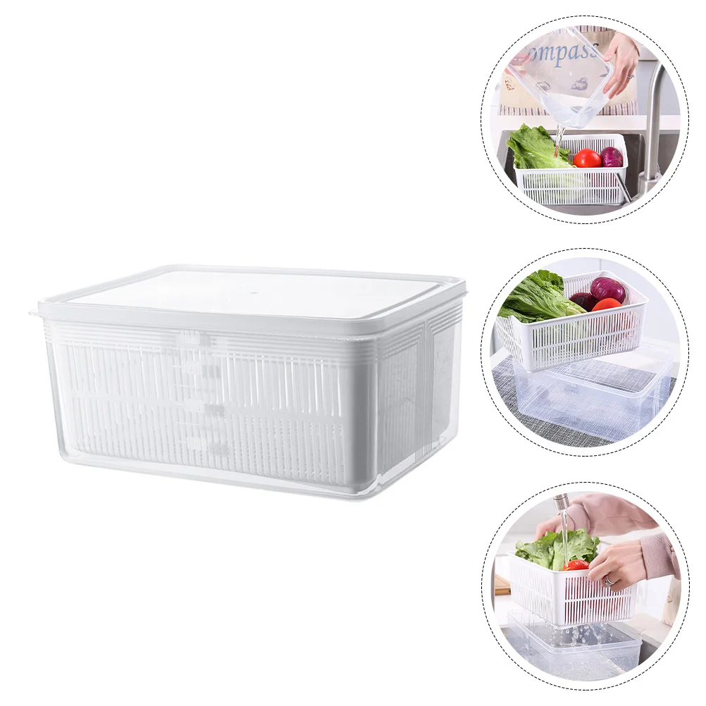 

1Pc Filter Basket Practical Strainer Double-layer Storage Holder (Transparent)