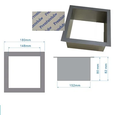 Square 180mm 304 квадратная круглая Встроенная столешница из нержавеющей стали, столешница для мусора, без крышки, для ванной, отеля - Color: Square 180mm