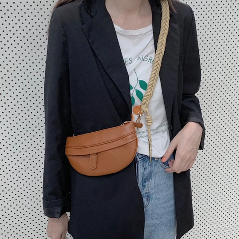 Женская нагрудная сумка через плечо модная мягкая из искусственной кожи зеленая