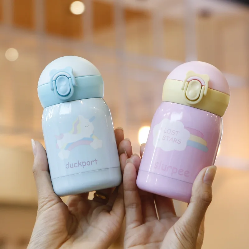 180 мл детские мини термосы из нержавеющей стали с единорогом чашка для кофе чая