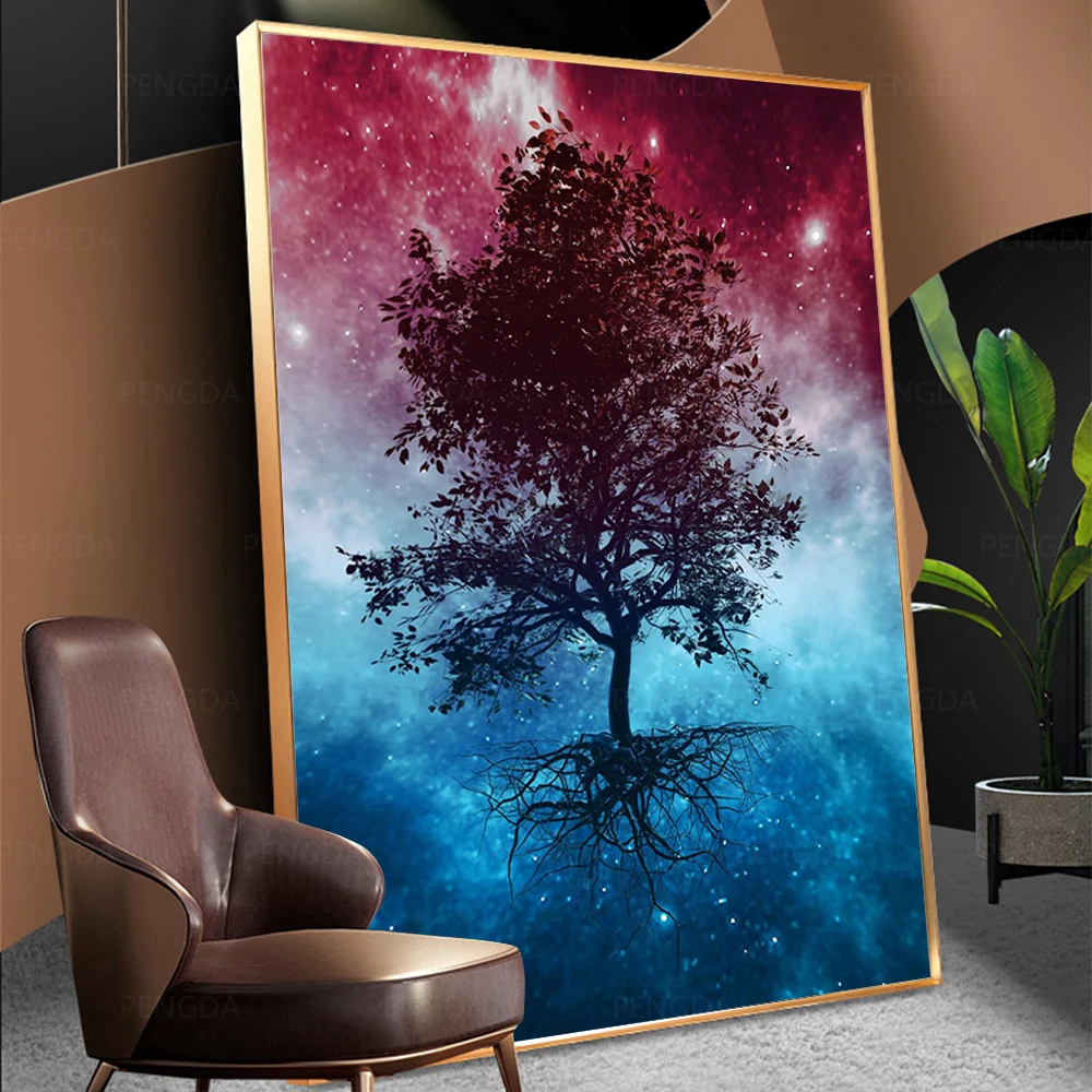 Гигантский Дерево Живопись Полный Круглый дрель &quotсделай сам&quot Звездное небо