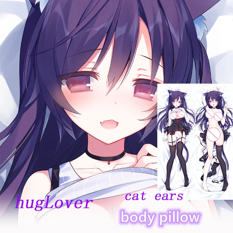 Подушка для тела Dakimakura с кошачьими ушками Loli Двусторонняя наволочка принтом в