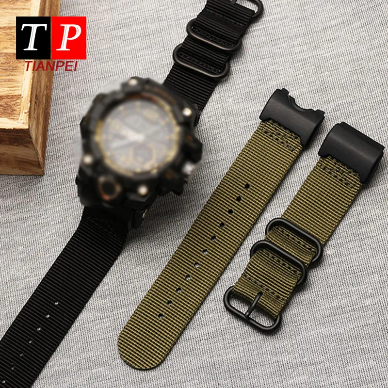 Спортивный ремешок из нейлона и холста современный стильный стальной для часов 24