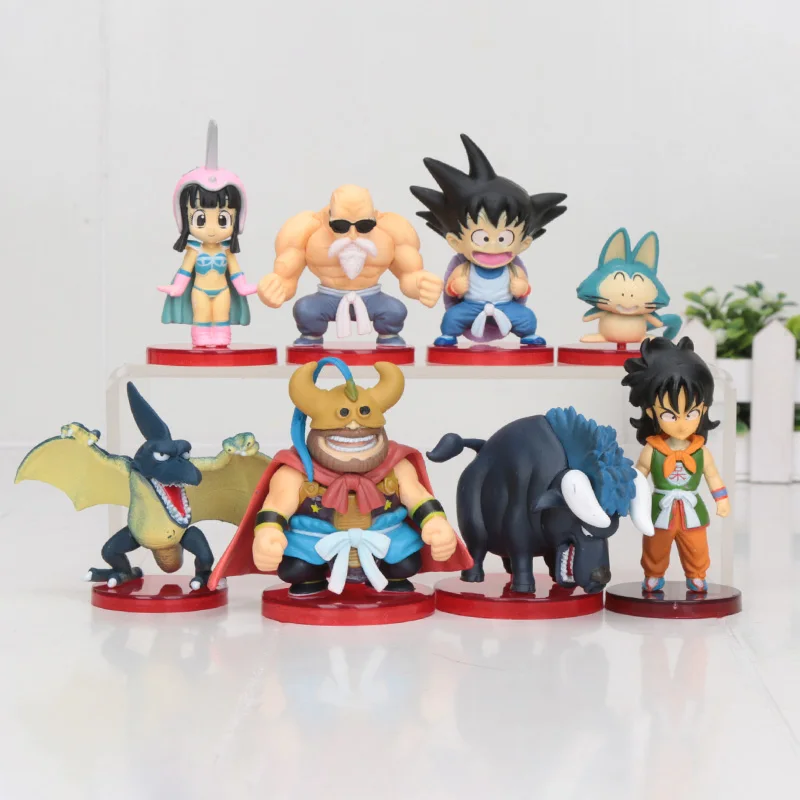 8 шт./компл. 3-10 см Dragon Ball Z WCF Сон Гоку Чичи DWC Gohan Piccolo Vegeta Nappa Raditz Freeza ПВХ фигурка модель игрушки