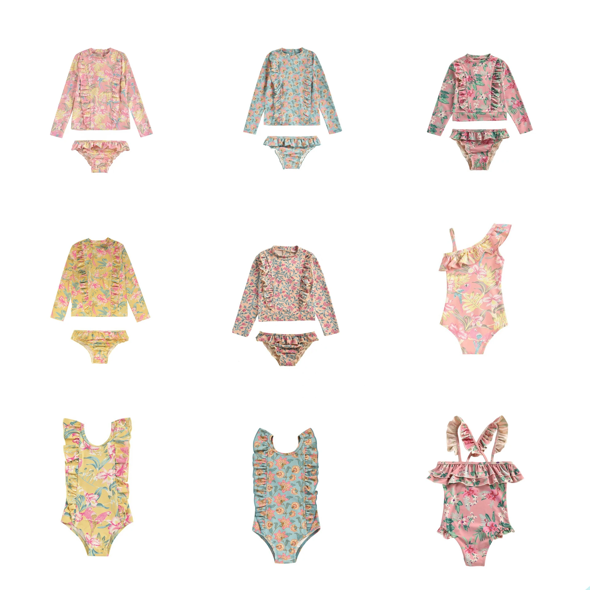 Детская летняя одежда для купания девочек красивый купальник в винтажном стиле