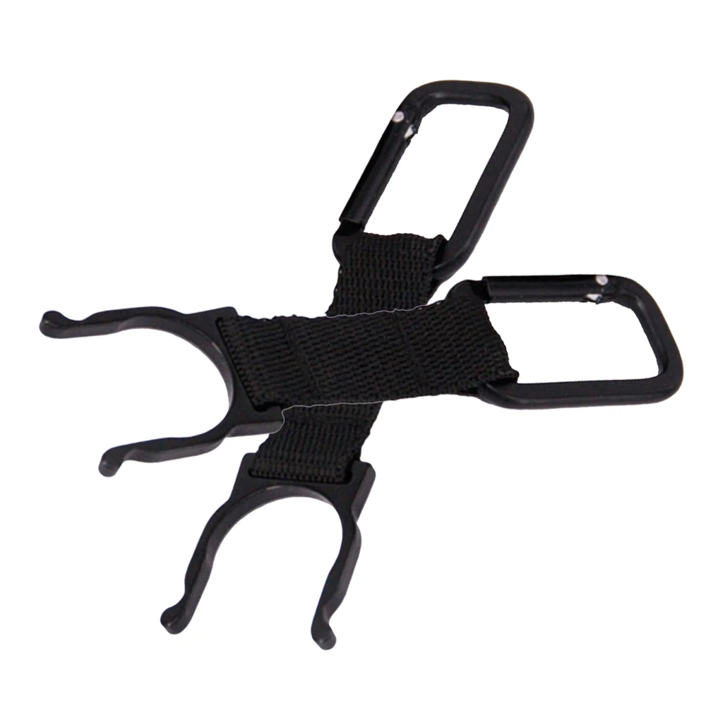 

5x Outdoor Water Bottle Hook Clip Holder Buckle Hiking Carabiners Black Color