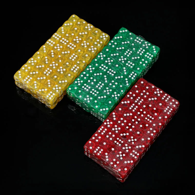 

10Pcs/set High-grade Crystal Color Dice Transparent Acrylic Dice Bar Ktv Shake Sieve Grain Children's Teaching Aid Game Dice