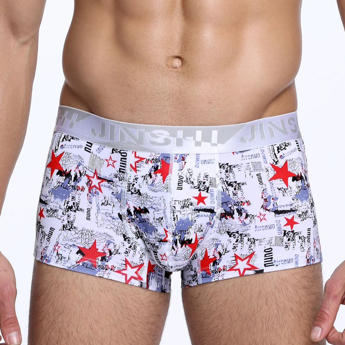 Mens Boxer-Shorts Trunks Bamboo Breathable Bodysuit Fashion Print Hombre Boxer Panties Four-Seasons Hot Sale