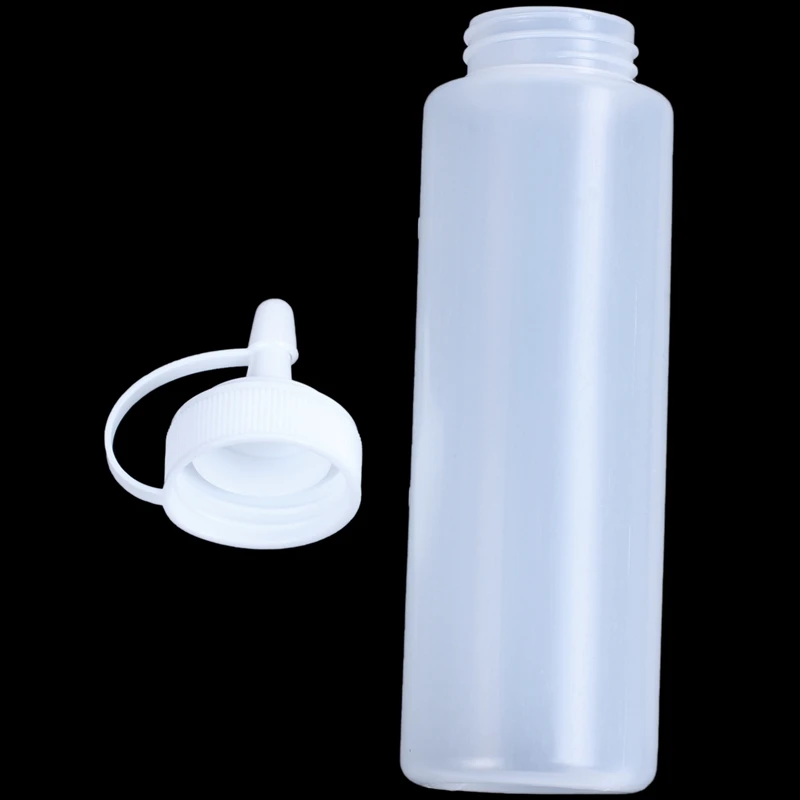 180cc White Plastic Squeeze Bottle Oil Sauce Dispenser Nozzle Cap Attached | Обустройство дома