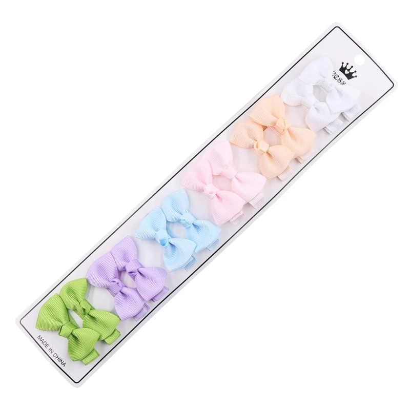 

N7ME 12 Pcs/Set Grosgrain Ribbon Bows Hairpins Cute Baby Girls Colorful Hair Clips Hairpins Barrettes Kids Headwear