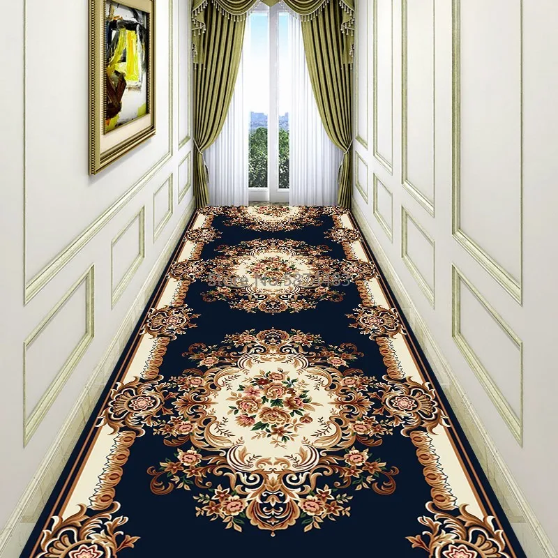 Европейский пасторальный цветочный лестничный ковер длинный коридор отельный