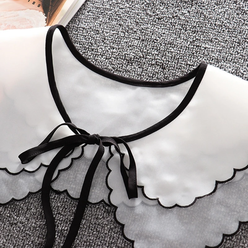 

Multifunctional Fake Collar Shawl Wrap Pastoral Floral Lace Necklace Lapel Shirt