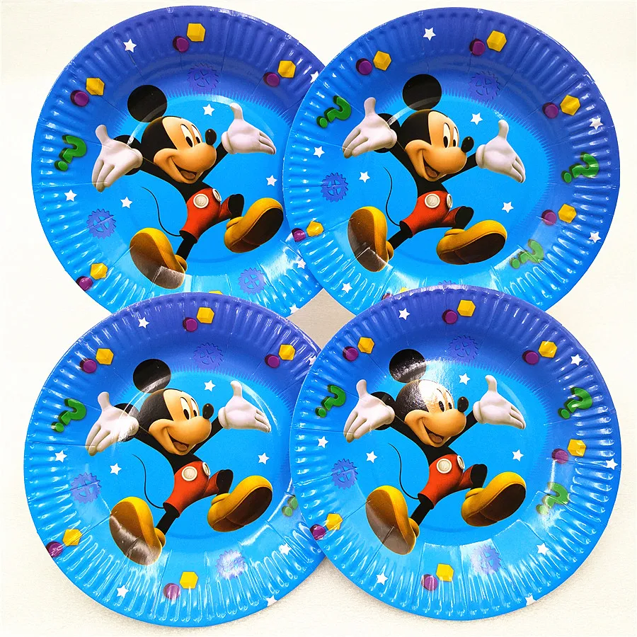 10pcs/set 7inchMICKEY MOUSE PLATES MICKEY DISHES KIDS BIRTHDAY PARTY FAVORS HAPPY SUPPLIES PAPER PLATE | Дом и сад