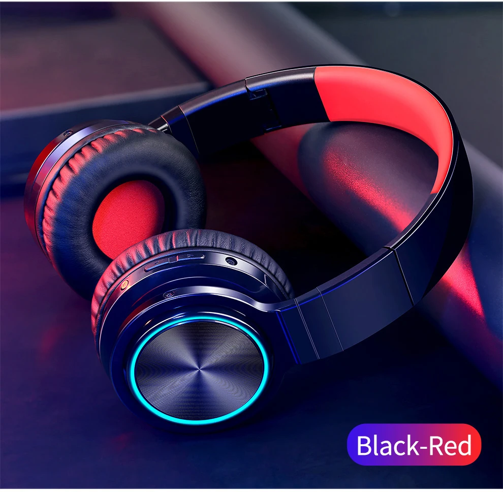 Picun B12 беспроводной+ проводной Bluetooth 5,0 наушники новые модные красочные огни шумоподавление HIFI стерео многомодовая гарнитура