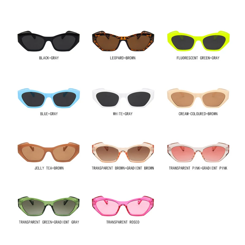 

2021 new cat eye sunglasses fashion Women Men small frame ladies sun g lasses Transparent Green Eyewear glasses frame UV400