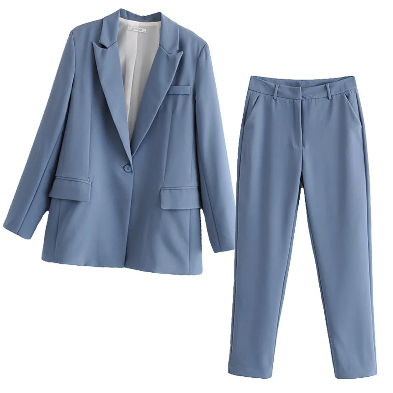 

Fashion women's spring and autumn retro elegant light cooked OL style suit loose suit jacket + casual suit pants two-piece suit