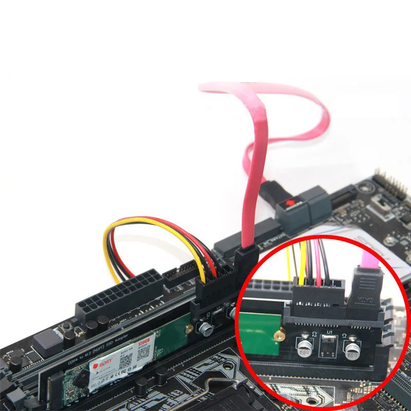 DDR3 DDR4 DDR2 к M2 SSD адаптер M.2 NGFF B Ключ Riser карта SATA 15Pin мощность + 7Pin порт данных