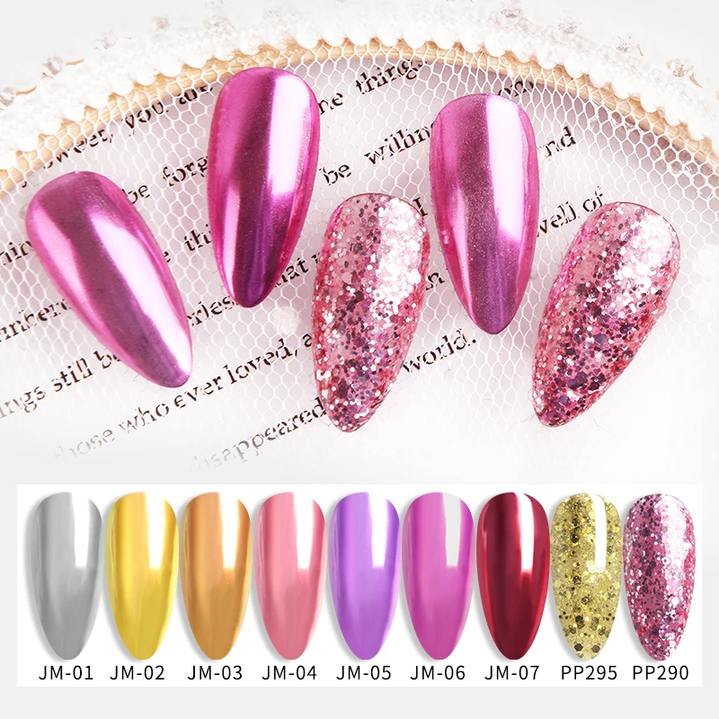 Зеркальная пудра 1 г хромированный металлический эффект для ногтей блестящий