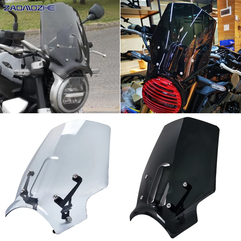 

Motorcycle Windshield Round Lights Street Bike Windscreen Screen Glass As For Honda CB1000R 2018 2019 CB650R 2019 2020